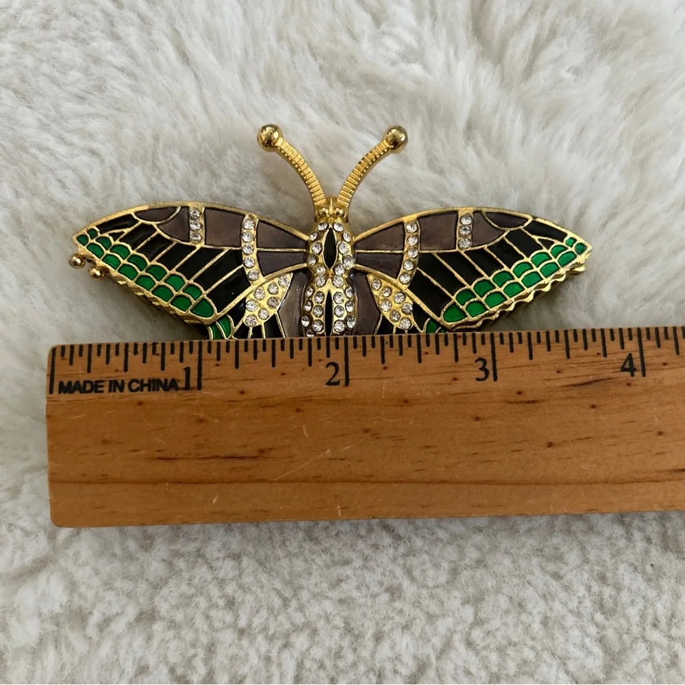Vintage jeweled butterfly trinket box
